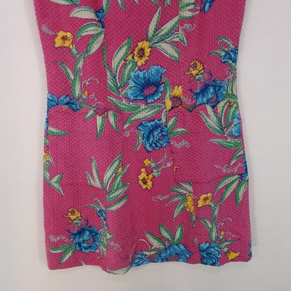 Vintage 90s Lilly Pulitzer Sheath Dress Women 4 Pink Floral Waffle Knit - Picture 12 of 13